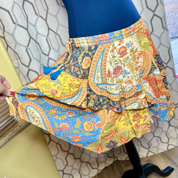 EUC Spell & the Gypsy Collective Kaleidoscope Belladonna Handkerchief Mini Skirt - Picture 12 of 15